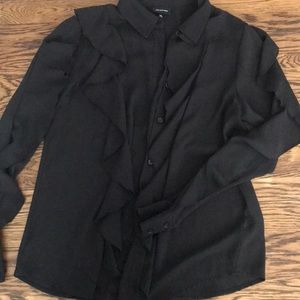 See through ruffle blouse